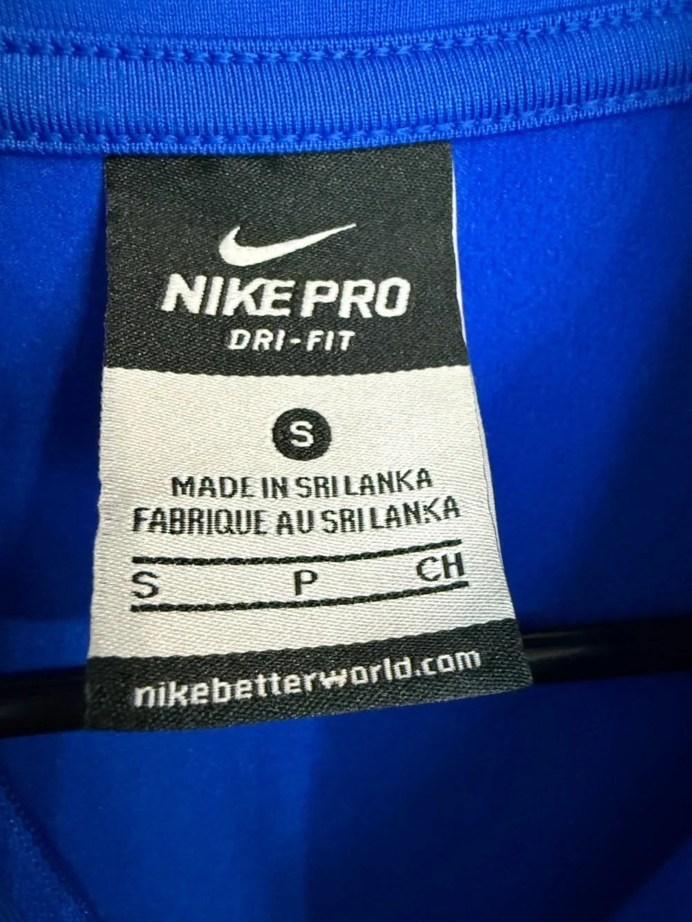 Nike Pro Blue Long Sleeve‎ Half-Zip Athletic Top Thumbholes Stretch Women's S